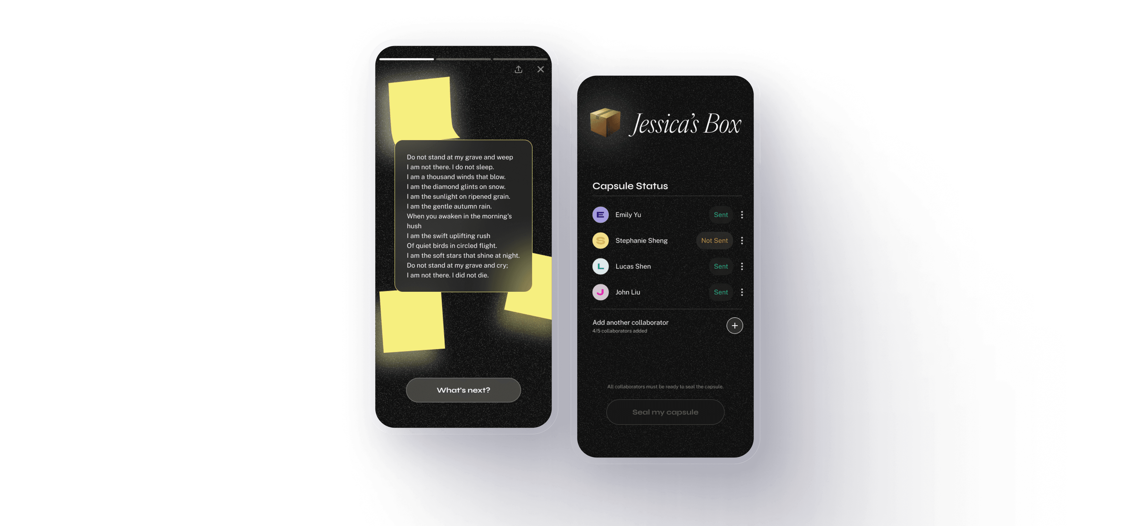 A digital time capsule to capture memories with friends