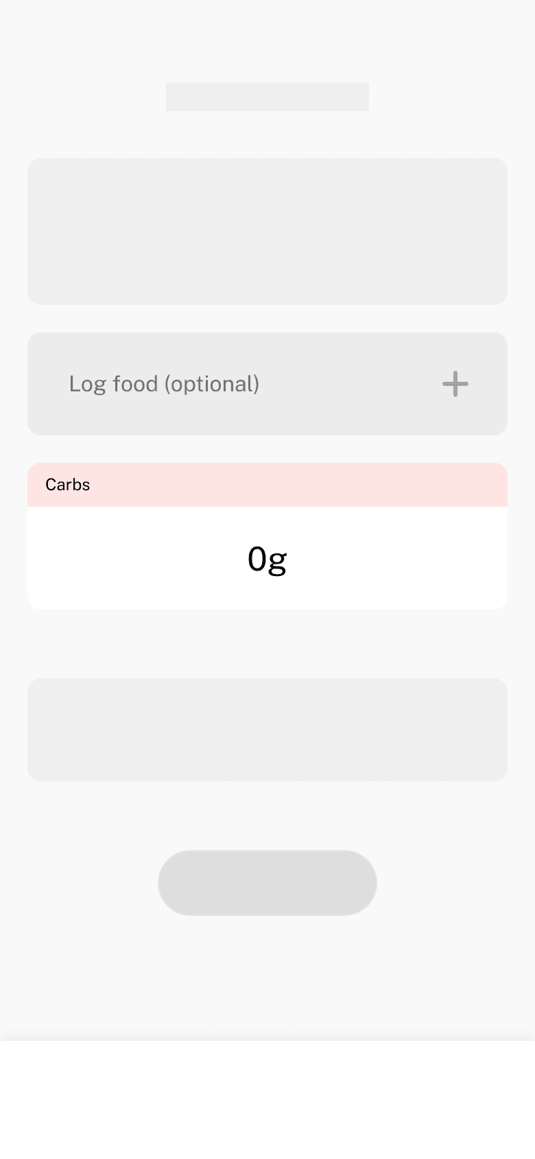 Log food button separate from the carbs field, in a solid style